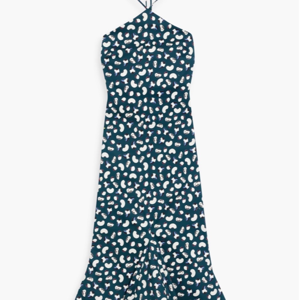 AGUA BY AGUA BENDITA Ati  Cosecha fluted printed cotton-blend halterneck midi